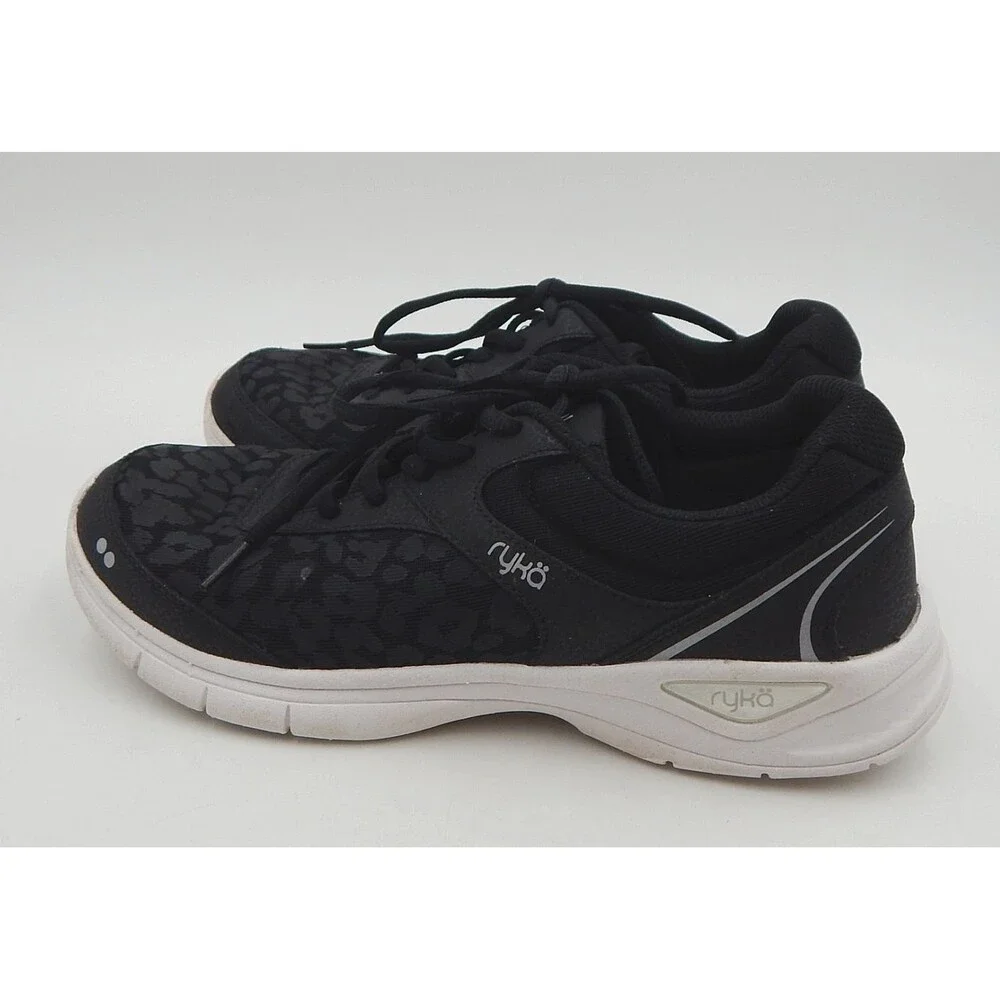 Ryka Rae 3 Leopard Print Black Women's Size 10 Lightweight Memory Foam Sneaker